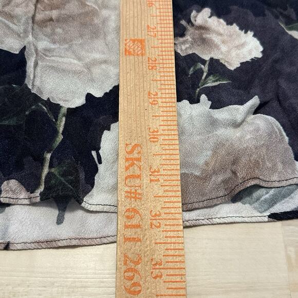 & Other Stories Women 12 Dress A-line V-Back Sleeveless Rose Print Mini Black - Picture 8 of 8